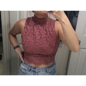 Pink High-Neck Halter Top